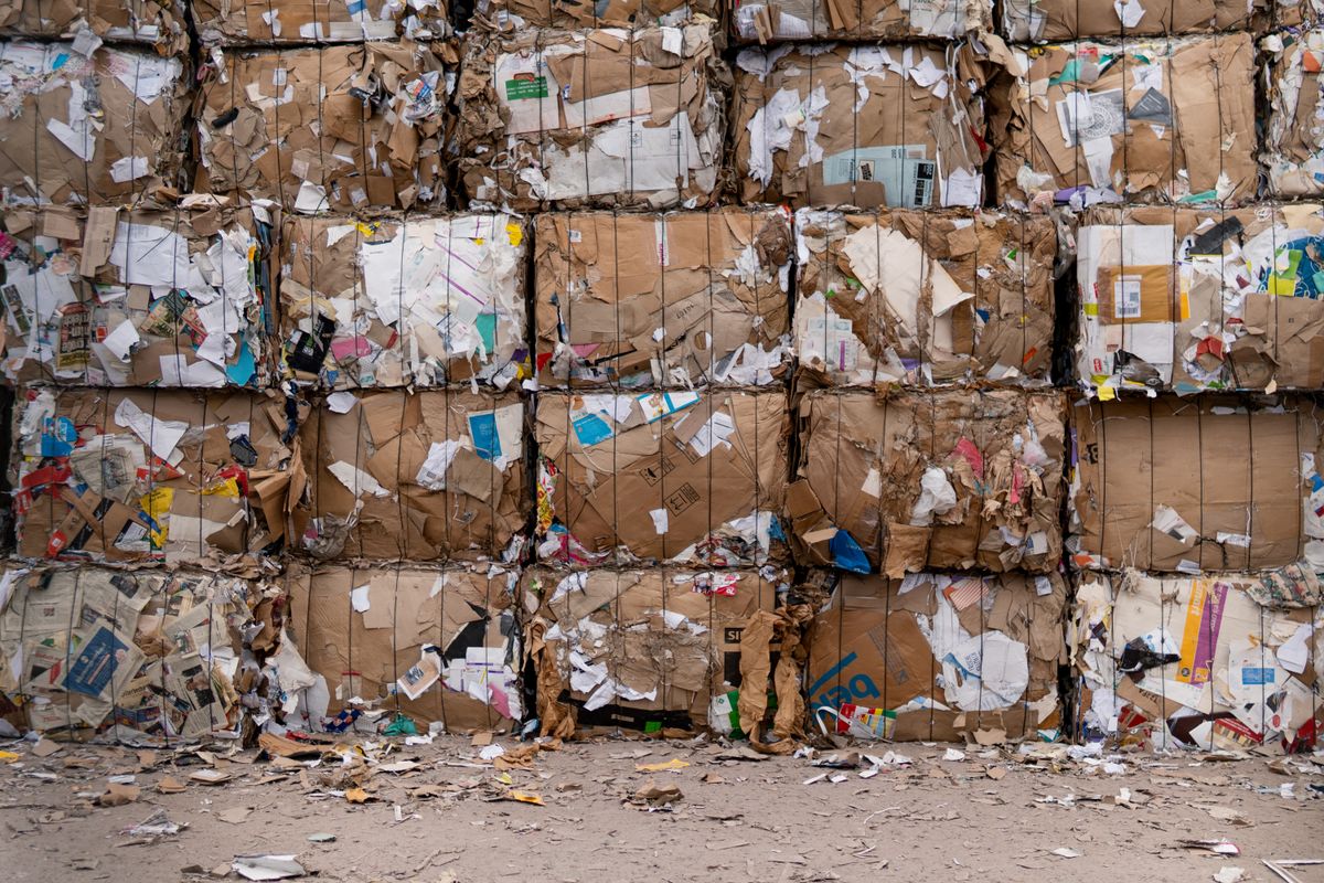 Reciclagem de aparas de papelão